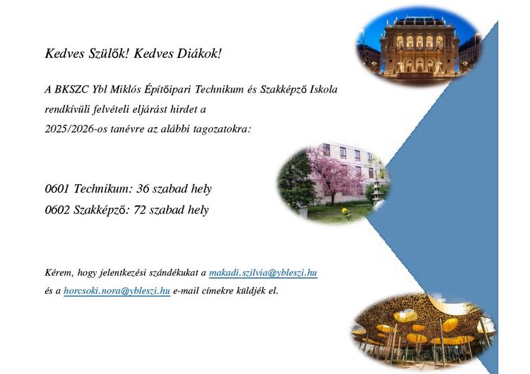 Rendkívüli felvételi eljárás 2025.