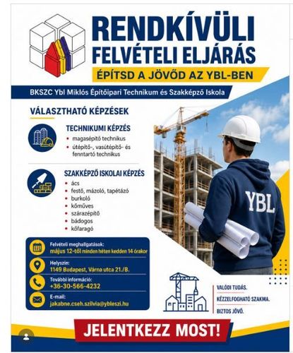 Pótfelvételi 2026-2027 tanévre